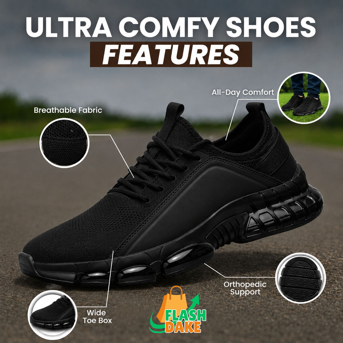 🔥Last Sale🔥Men's Lightweight Breathable Low-Top Running Shoes - FlashDake™